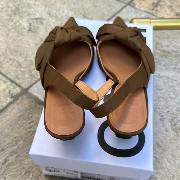 GANNI Soft Bow Slingback Pumps in Chicory Coffee - Picture 9 of 11